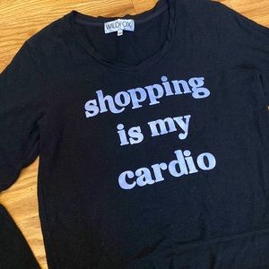 WILDFOX Shopping is my Cardio Pullover long sleeve sweatshirt classic trendy